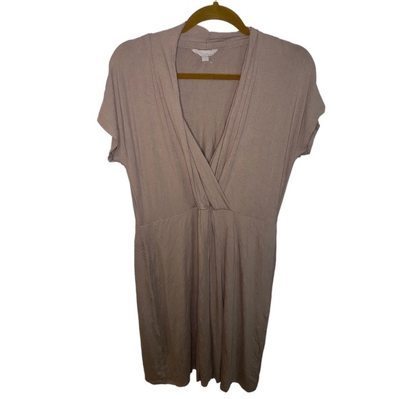PURE Collection Jersey Knit Stretchy Deep V Neck Drop Waist Dress - Picture 1 of 6